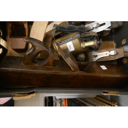 344 - Collection of woodwork planes etc