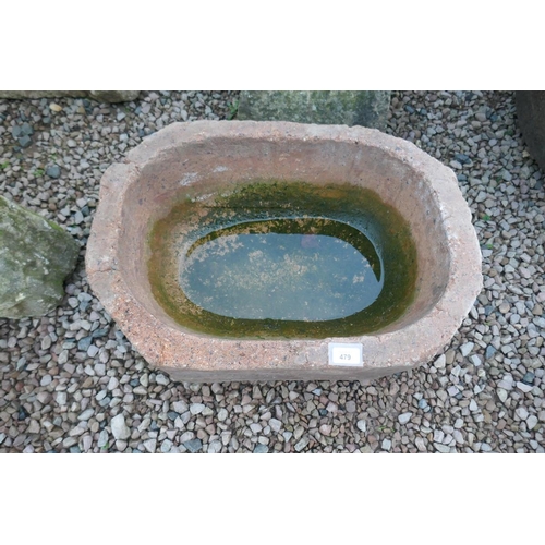 479 - Stone trough - Approx size L 64 cm W 46 cm H 32cm