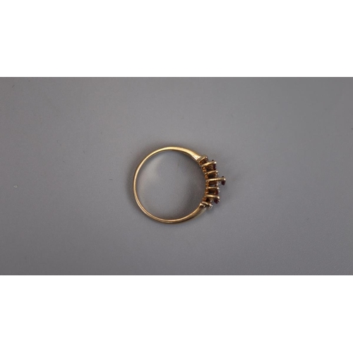 56 - Gold ruby & diamond set ring - Size: L½