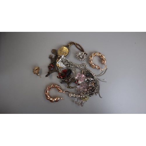 80 - Collection of costume jewellery, shells and watches