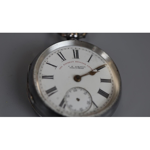 89 - Hallmarked silver pocket watch - The Express English Lever by J.G. Graves Errington Watch Co. c1890