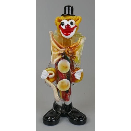 171 - Glass fruit bowl together with a Murano clown