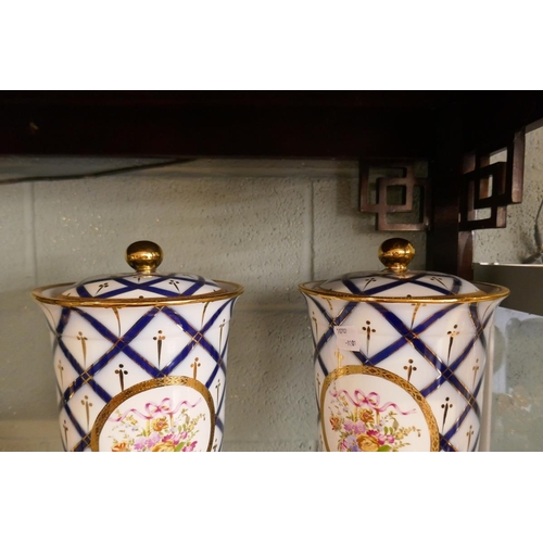 177 - Pair of Roselle Occ & Co Staffordshire vases - Approx height: 38cm