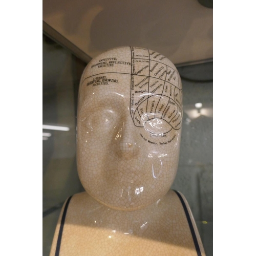 178 - Ceramic Phrenology head - Approx height: 28cm