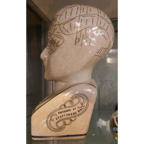 178 - Ceramic Phrenology head - Approx height: 28cm