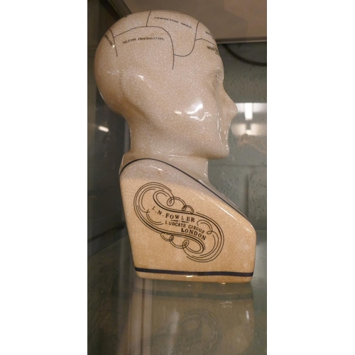 178 - Ceramic Phrenology head - Approx height: 28cm