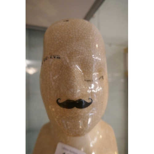 180 - Ceramic Phrenology head - Approx height: 24cm