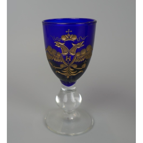 186 - Set of 6 cobalt blue Russian glasses