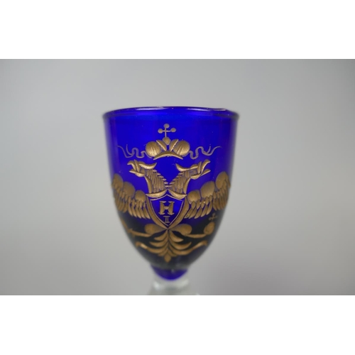 186 - Set of 6 cobalt blue Russian glasses