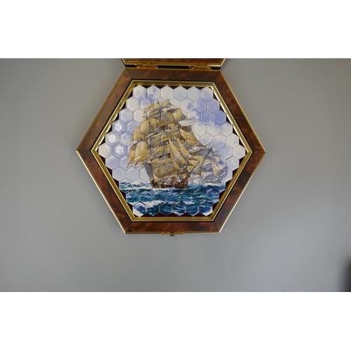 187 - James Peters of Worcester hexagonal ceramic tile puzzle