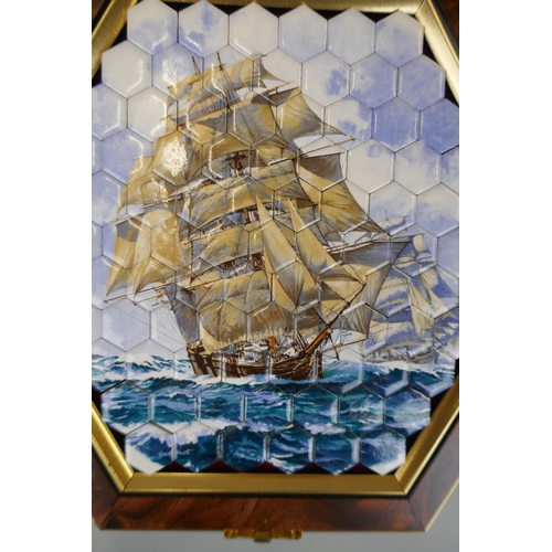 187 - James Peters of Worcester hexagonal ceramic tile puzzle