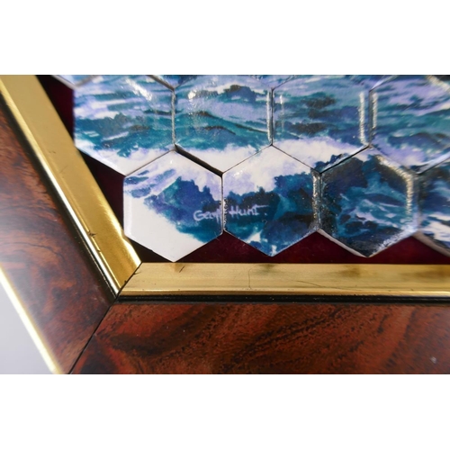 187 - James Peters of Worcester hexagonal ceramic tile puzzle