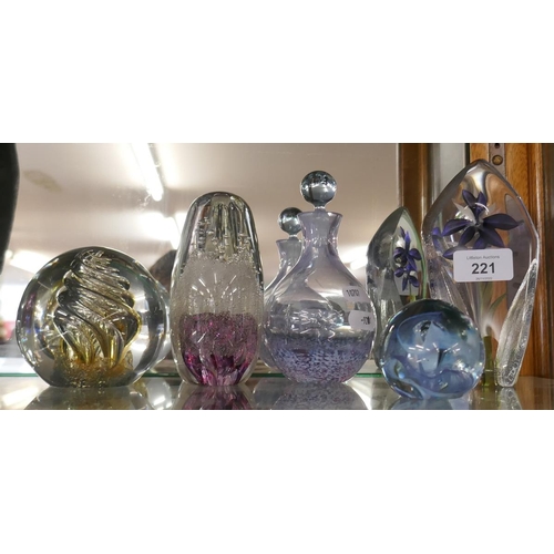 221 - Collection of paperweights etc
