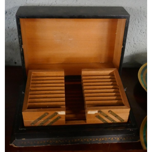 233 - Cigarette box together with inlaid box