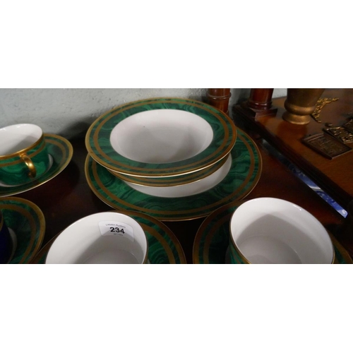 234 - Collection of Christian Dior fine china Malachite pattern