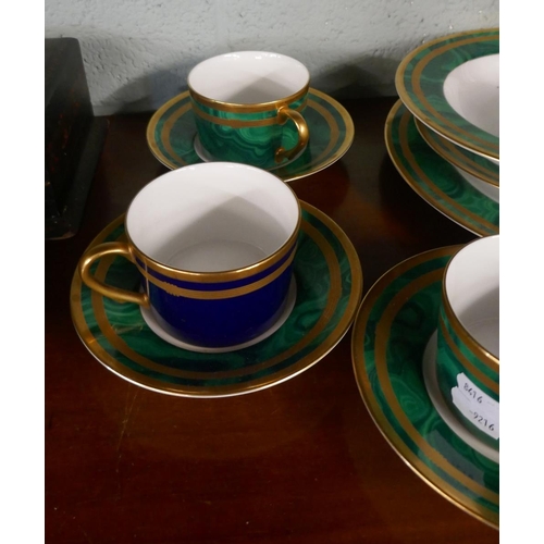 234 - Collection of Christian Dior fine china Malachite pattern