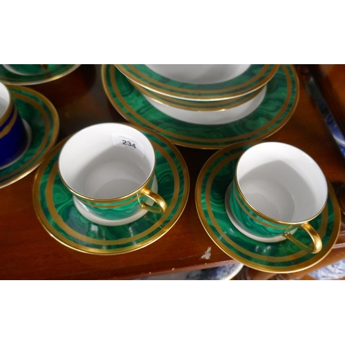 234 - Collection of Christian Dior fine china Malachite pattern