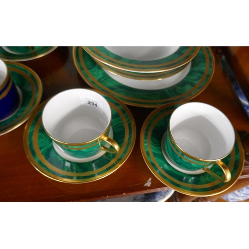 234 - Collection of Christian Dior fine china Malachite pattern