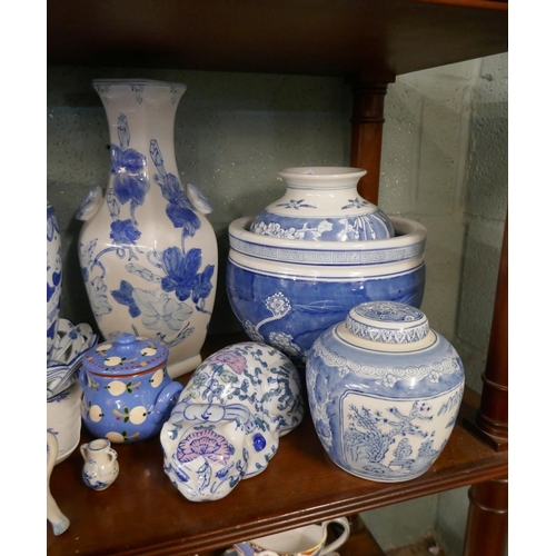 240 - Collection of blue and white vases etc