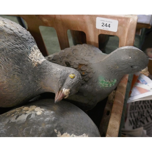 244 - 13 full bodied Pigeon decoys