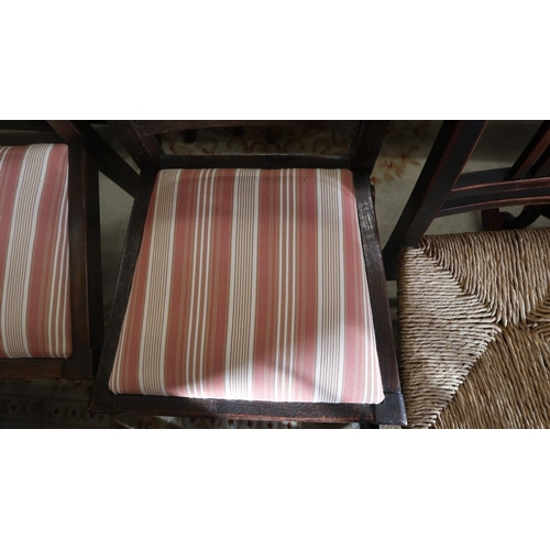 452 - 2 barley twist hall chairs with Laura Ashley upholstery