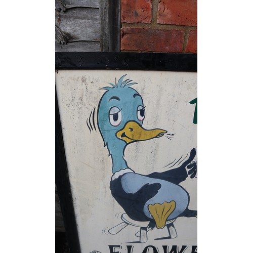 467 - Original double sided pub sign from The Dirty Duck/The Black Swan in Stratford on Avon