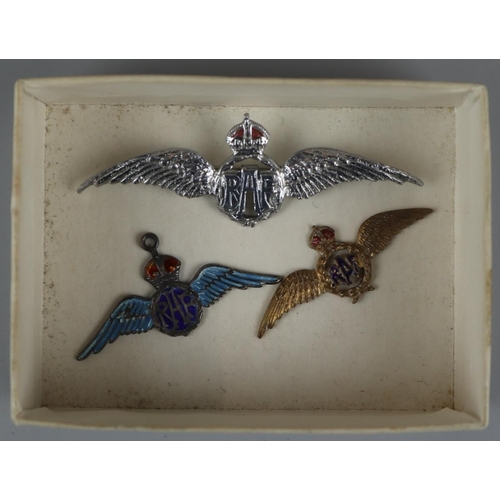 227 - 3 RAF badges to include silver