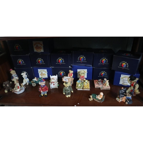 252 - Collection of Colour Box teddy figures 