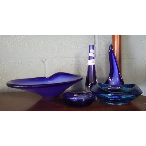 261 - Collection of blue glass