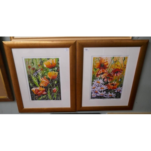 318 - Pair of L/E prints - Spring Poppies & Spring Daisies by Daniel Campbell