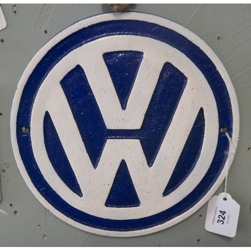 324 - Cast iron Volkswagen sign