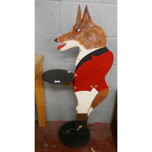 338 - Hand painted fox dumb waiter - Approx height: 114cm