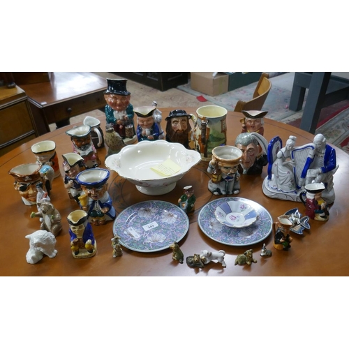 343 - Collection of ceramics to include Toby jugs , Wade Whimsies etc