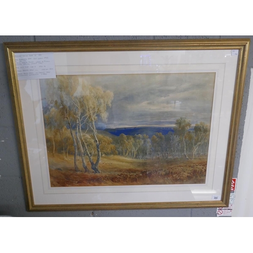 480 - Bernard Walter Evans RI RBA - watercolour Cannock Chase Staffordshire - River scenes - Approx image ... 