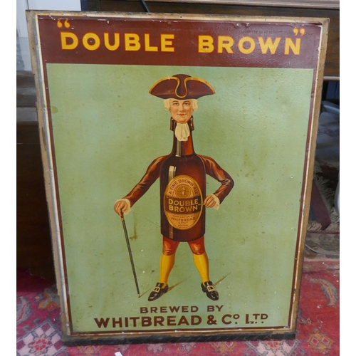 486 - Whitbread Double Brown sign - Approx size: 74cm x 56cm