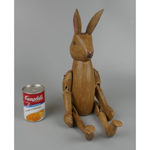 488 - Wooden articulated rabbit figure