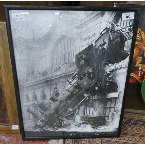 492 - Train crash print - Approx size: 53cm x 42cm