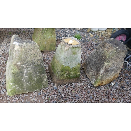 520 - 3 staddle stone bases