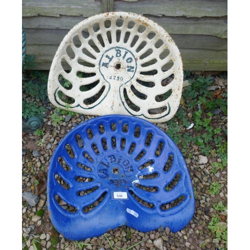 530 - 2 cast iron tractor seats