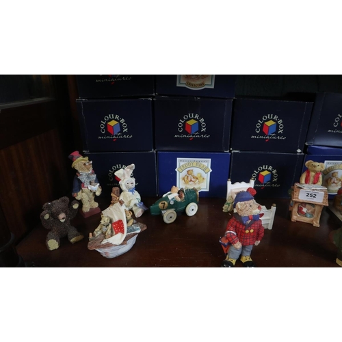 252 - Collection of Colour Box teddy figures 