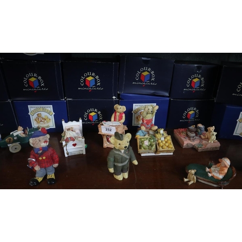 252 - Collection of Colour Box teddy figures 