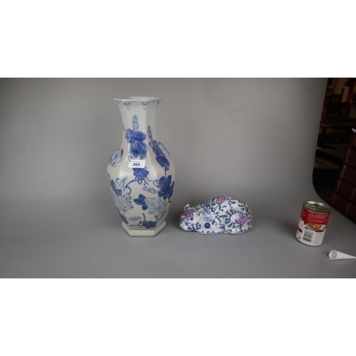 265 - Collection of blue & white china to include oriental ginger jars etc