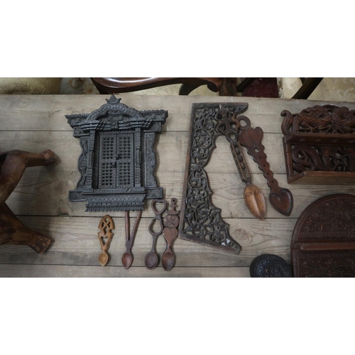 302 - Collection of carved items