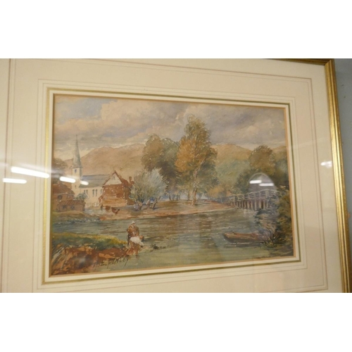 313 - 2 watercolours signed A.E. Penley - River scenes - Approx image sizes: 34cm x 23cm