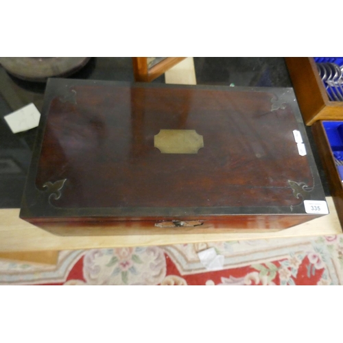 335 - Mahogany brass bound writing slope - George III