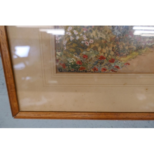 337 - Watercolour of Shakespeare's Garden signed Will Outhwaite ABWS - River scenes - Approx image size: 3... 