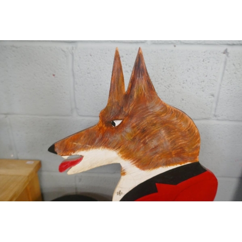 338 - Hand painted fox dumb waiter - Approx height: 114cm