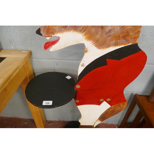 338 - Hand painted fox dumb waiter - Approx height: 114cm