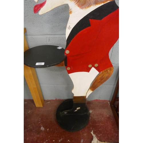 338 - Hand painted fox dumb waiter - Approx height: 114cm