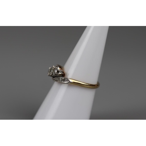 47 - 3 stone diamond set 18ct gold ring ?